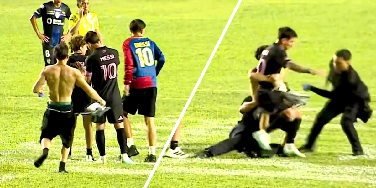 Lionel Messi Terjatuh Saat Invasi Lapangan di Puerto Rico, Keamanan Pertandingan Jadi Sorotan